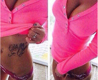 Sexy Womens Lady Clothing Blouse Shirts Long Sleeve Bandage Button V Neck Slim Brief Tee Ladies Top Blouse New Spring Summer - Function123