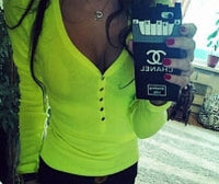 Sexy Womens Lady Clothing Blouse Shirts Long Sleeve Bandage Button V Neck Slim Brief Tee Ladies Top Blouse New Spring Summer - Function123