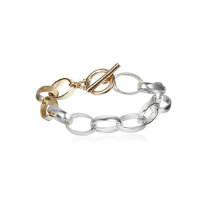 Boho Punk Heavy Metal Chunky Chain Bracelet Bangle Women Men Armband Steampunk Indian Brand Lock Bracelets Friend Couple Jewelry