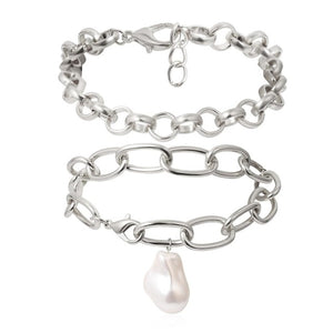 Boho Punk Heavy Metal Chunky Chain Bracelet Bangle Women Men Armband Steampunk Indian Brand Lock Bracelets Friend Couple Jewelry