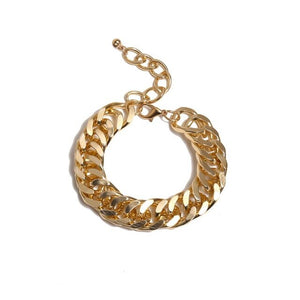 Boho Punk Heavy Metal Chunky Chain Bracelet Bangle Women Men Armband Steampunk Indian Brand Lock Bracelets Friend Couple Jewelry