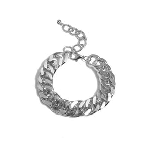 Boho Punk Heavy Metal Chunky Chain Bracelet Bangle Women Men Armband Steampunk Indian Brand Lock Bracelets Friend Couple Jewelry