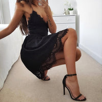 Sexy Dresses Women A-line Lace Short Mini Backless Bandage Dress Club Party Summer Beach Dress 2020 V-neck Robe Femme Vestidos