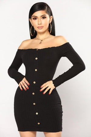 2019 Autumn Sexy Slim Dress Women Solid Color Off Shoulder Long Sleeve Sexy Slash Neck Bodycon Dresses Mini Party Dress Vestidos - Function123