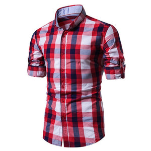 2020 New Spring Fashion 100% Cotton Plaid Shirt Men Casual Social Business Male Shirt Top Quality Long Sleeve Mens Dress Shirts - Function123
