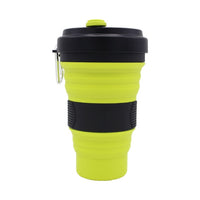 550ml Folding Silicone Cup Mugs Portable Silicone Telescopic Drinking Collapsible Silica Coffee Cup With Lids Travel All Black