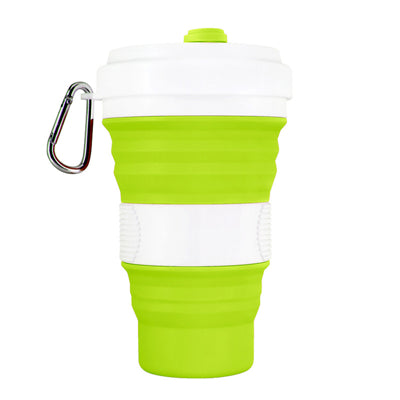 550ml Folding Silicone Cup Mugs Portable Silicone Telescopic Drinking Collapsible Silica Coffee Cup With Lids Travel All Black