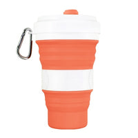 550ml Folding Silicone Cup Mugs Portable Silicone Telescopic Drinking Collapsible Silica Coffee Cup With Lids Travel All Black