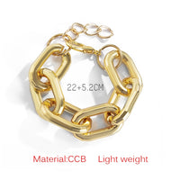 SRCOI Simple Punk CCB Chain Bracelet Exaggerated Geometric Square Twisted Thick Link Chain Bracelet Women Hip Hop Jewelry