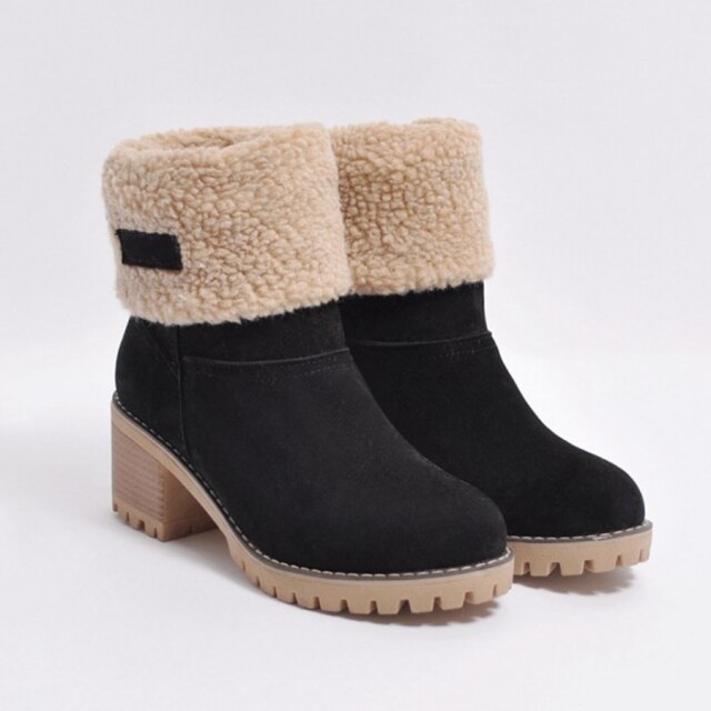 EOFK Sneakers Women Winter Warm Short Plush Shoes Woman Fashion Ankle Boots Sneakers High Top Shoes Plus Size Zapatillas Mujer